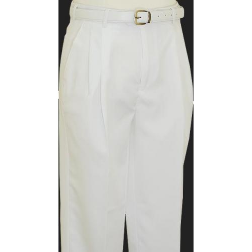 Bocaccio Solid White Dress Slacks TRP-012